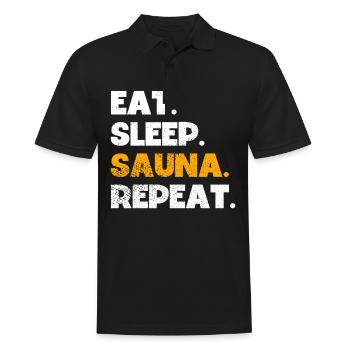 Sauna - Männer Poloshirt - Schwarz - Vorne - Kai (181cm)