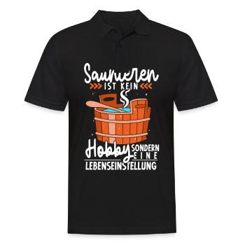 Sauna - Männer Poloshirt - Schwarz - Vorne - Kai (181cm)