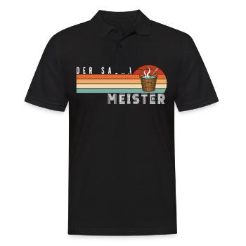 Sauna - Männer Poloshirt - Schwarz - Vorne - Kai (181cm)