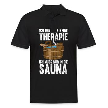 Sauna - Männer Poloshirt - Schwarz - Vorne - Kai (181cm)