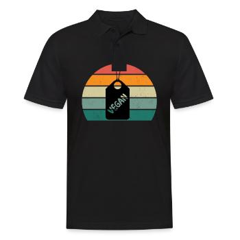 Veganer Veganerin Vegetarier Vegetarierin Pflanze - Männer Poloshirt - Schwarz - Vorne - Kai (181cm)