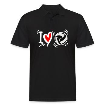 Volleyball Player Schmetterball Volley Volleyball - Men's Polo Shirt - black - Front - Kai (181cm)