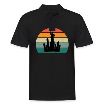 États-Unis Américain Américain États-Unis - Polo Homme - noir - Devant - Kai (181cm)