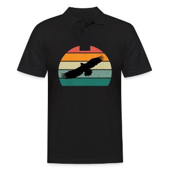 vögel fliegen gleiten luft feder federn flug vogel - Männer Poloshirt - Schwarz - Vorne - Kai (181cm)