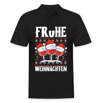 Weinnachten Frohe Weihnachten - Männer Poloshirt - Schwarz - Vorne - Kai (181cm)