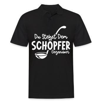 Sauna Du stehst dem Schöpfer Gegenüber - Männer Poloshirt - Schwarz - Vorne - Kai (181cm)