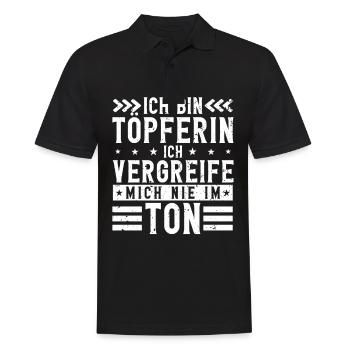 Töpfern - Männer Poloshirt - Schwarz - Vorne - Kai (181cm)