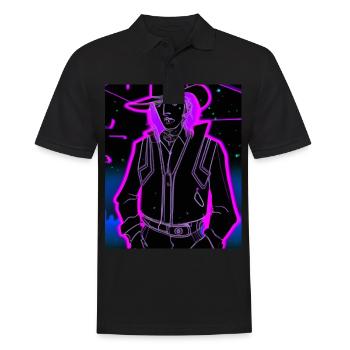 Goth Synthwave Outrun Goth Cowboy - Men's Polo Shirt - black - Front - Kai (181cm)