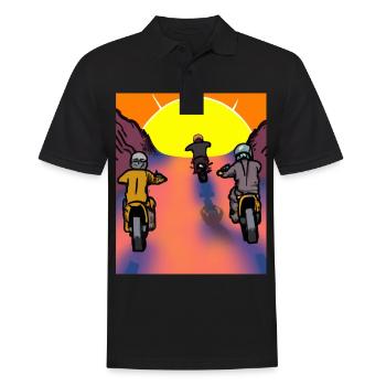 Vaporwave Aesthetic Sunset Mountains - Men's Polo Shirt - black - Front - Kai (181cm)