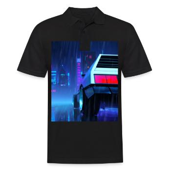Vaporwave Esthétique Auto Night Rain - Polo Homme - noir - Devant - Kai (181cm)