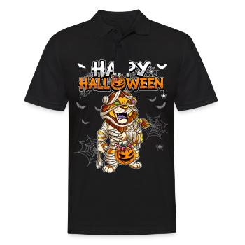 Halloween Löwe Mumie - Männer Poloshirt - Schwarz - Vorne - Kai (181cm)