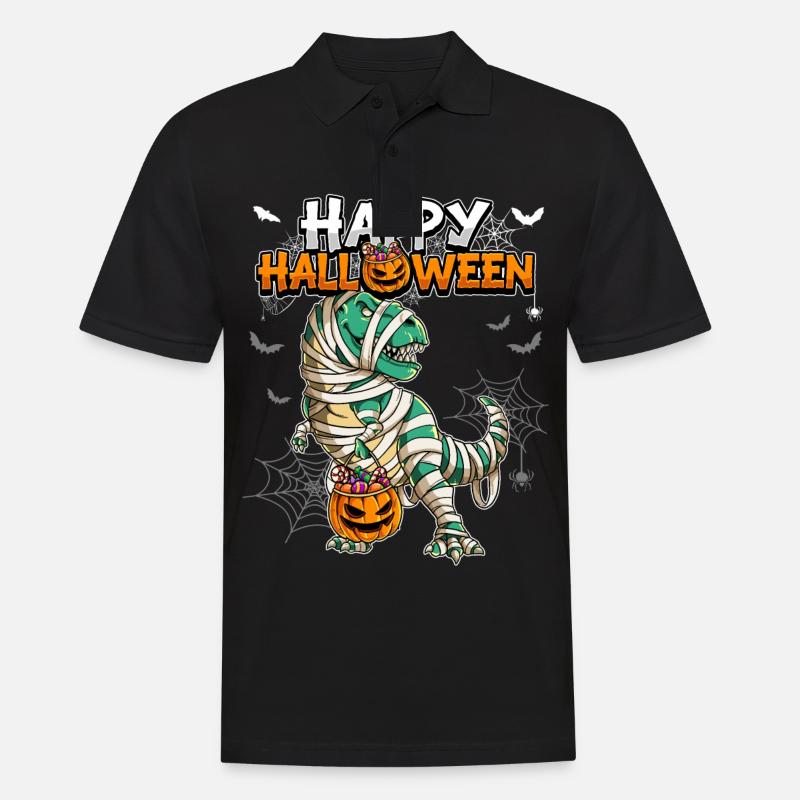 Halloween T-Rex Mumie - Männer Poloshirt - Schwarz