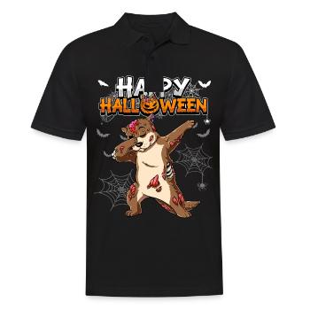 Halloween Otter Zombie - Männer Poloshirt - Schwarz - Vorne - Kai (181cm)