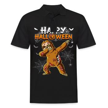 Halloween Faultier Zombie - Männer Poloshirt - Schwarz - Vorne - Kai (181cm)