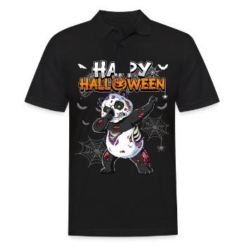 Halloween Panda Zombie - Männer Poloshirt - Schwarz - Vorne - Kai (181cm)