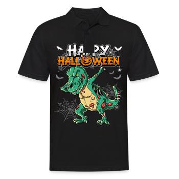 Halloween T-Rex Zombie - Männer Poloshirt - Schwarz - Vorne - Kai (181cm)