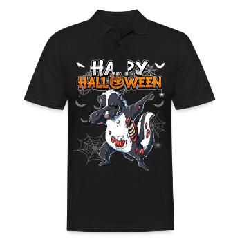 Halloween Stinktier Zombie - Männer Poloshirt - Schwarz - Vorne - Kai (181cm)