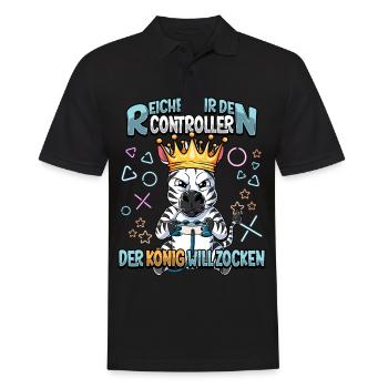 Zocken Reichet mir den Controller Gaming - Männer Poloshirt - Schwarz - Vorne - Kai (181cm)