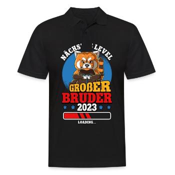 Nächstes Level Großer Bruder 2023 - Männer Poloshirt - Schwarz - Vorne - Kai (181cm)