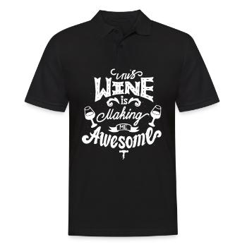 weine weintrinker weintrinkerin weinliebhaber wein - Männer Poloshirt - Schwarz - Vorne - Kai (181cm)