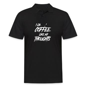 Goth Kaffee Lustig I Like My Coffee Like My - Männer Poloshirt - Schwarz - Vorne - Kai (181cm)