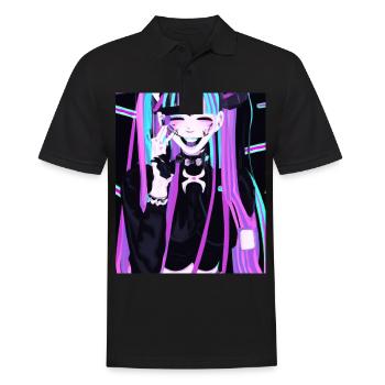 Goth Anime Vaporwave Niedlich Und Unheimlich Goth - Männer Poloshirt - Schwarz - Vorne - Kai (181cm)
