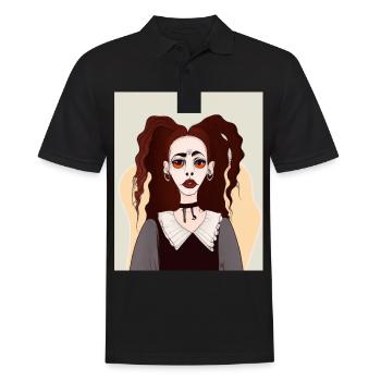 Kubismus Kunst Goth Mädchen In Der Kubistischen - Männer Poloshirt - Schwarz - Vorne - Kai (181cm)