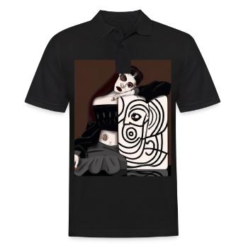 Cubisme Art Goth Girls avec une peinture dans - Polo Homme - noir - Devant - Kai (181cm)