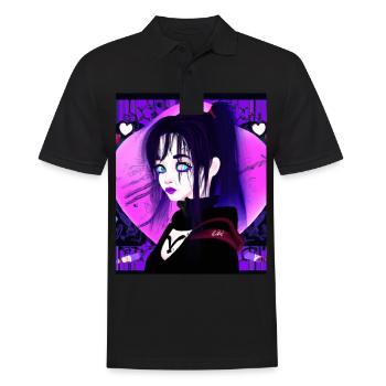 Goth Anime Vaporwave Mignon Creepy Goth Girl - Polo Homme - noir - Devant - Kai (181cm)