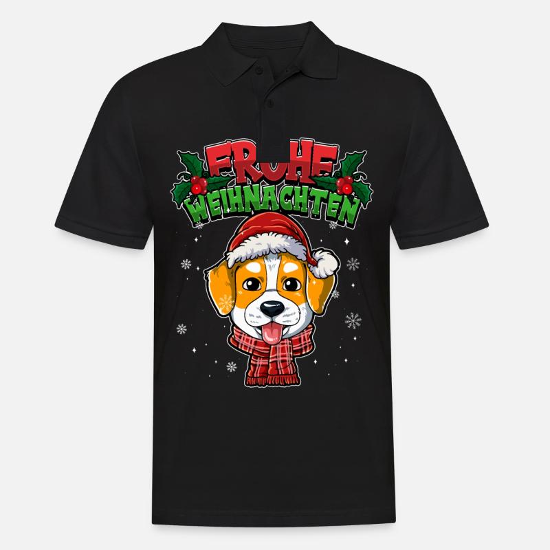 Frohe Weihnachten - Männer Poloshirt - Schwarz