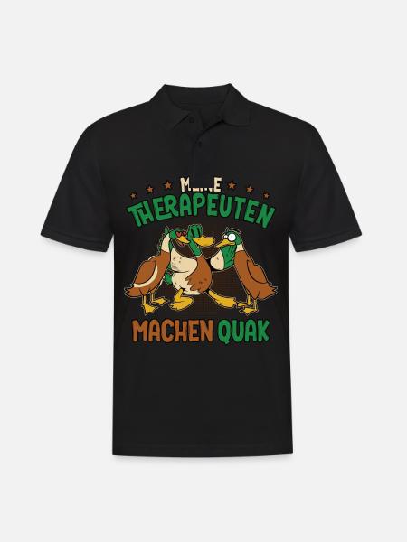 Enten - Männer Poloshirt - Schwarz