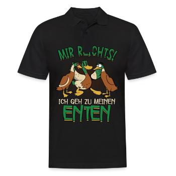 Mir reichts ich geh zu meinen Enten - Männer Poloshirt - Schwarz - Vorne - Kai (181cm)