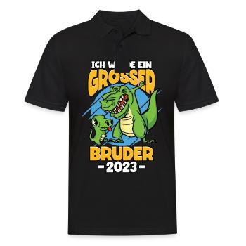 Ich Werde Ein Großer Bruder 2023 - Männer Poloshirt - Schwarz - Vorne - Kai (181cm)