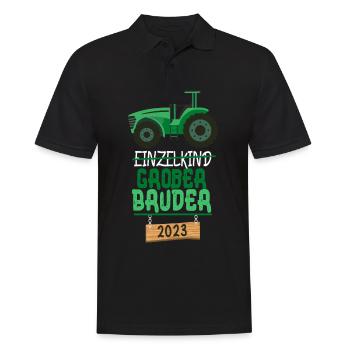 Einzelkind Großer Bruder 2023 - Männer Poloshirt - Schwarz - Vorne - Kai (181cm)