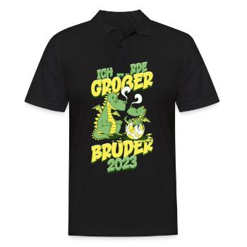 Ich Werde Ein Großer Bruder 2023 - Männer Poloshirt - Schwarz - Vorne - Kai (181cm)