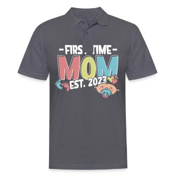 Maman pour la première fois 2023 - Polo Homme - charbon - Devant - Nico (186cm)