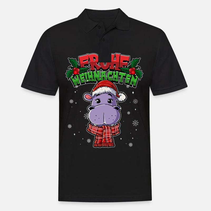Frohe Weihnachten - Männer Poloshirt - Schwarz