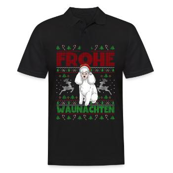 Frohe Weihnachten Pudel - Männer Poloshirt - Schwarz - Vorne - Kai (181cm)
