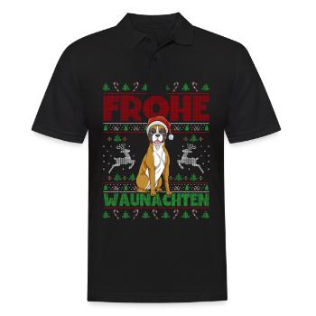 Frohe Weihnachten Boxer - Männer Poloshirt - Schwarz - Vorne - Kai (181cm)