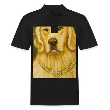 Golden Retriever Portrait Gustav Klimt Style Hund - Männer Poloshirt - Schwarz - Vorne - Kai (181cm)