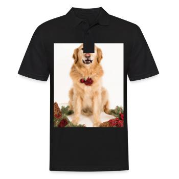 Christmas Dogs Golden Retriever Advent Wreath - Men's Polo Shirt - black - Front - Kai (181cm)