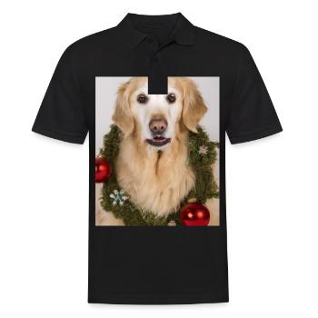 Christmas Dogs Golden Retriever Advent Wreath - Men's Polo Shirt - black - Front - Kai (181cm)