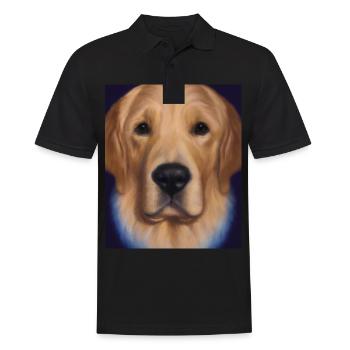 Golden Retriever Portrait Vincent Van Gogh Style - Polo Homme - noir - Devant - Kai (181cm)
