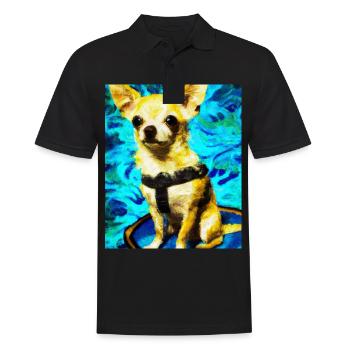 Chihuahua Portrait Vincent Van Gogh Style Hund - Männer Poloshirt - Schwarz - Vorne - Kai (181cm)