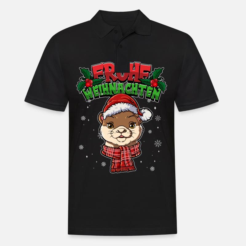 Frohe Weihnachten - Männer Poloshirt - Schwarz