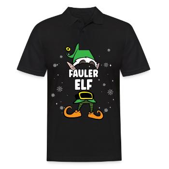 Fauler Elf Partnerlook Weihnachten - Männer Poloshirt - Schwarz - Vorne - Kai (181cm)
