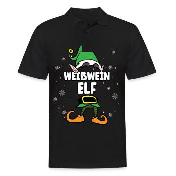 Weißwein Elf Partnerlook Weihnachten - Männer Poloshirt - Schwarz - Vorne - Kai (181cm)