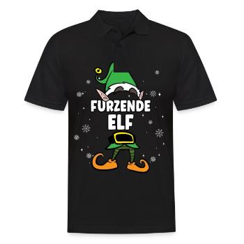 Furzende Elf Partnerlook Weihnachten - Männer Poloshirt - Schwarz - Vorne - Kai (181cm)