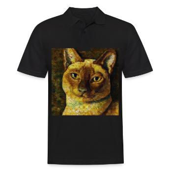 Siam Katzen Portrait Gustav Klimt Style Katze - Männer Poloshirt - Schwarz - Vorne - Kai (181cm)