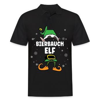 Bierbauch Elf Partnerlook Weihnachten - Männer Poloshirt - Schwarz - Vorne - Kai (181cm)